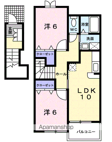 コニファーヒルⅡ(2LDK/2階)の間取り写真