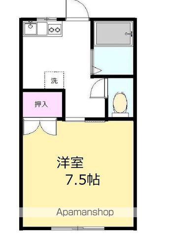 SテートサカモトⅡ(1K/2階)の間取り写真