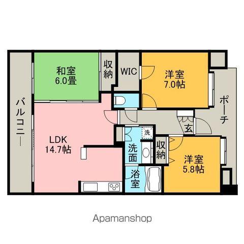 ウェルリバービュー天神(3LDK/11階)の間取り写真