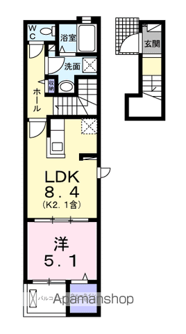 フォンターナ・ガルボⅡ(1LDK/2階)の間取り写真