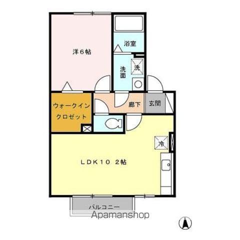 マウンテンクレストヒロ(1LDK/2階)の間取り写真