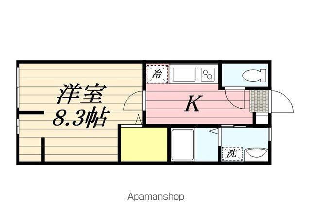 パーシモン(1K/1階)の間取り写真