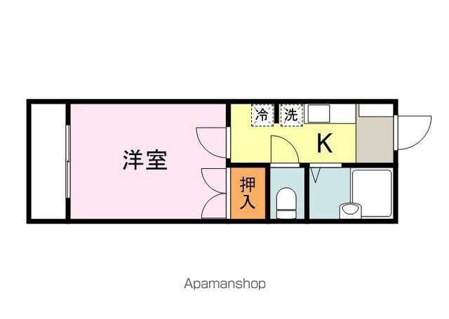 コーポフタバ(1K/1階)の間取り写真