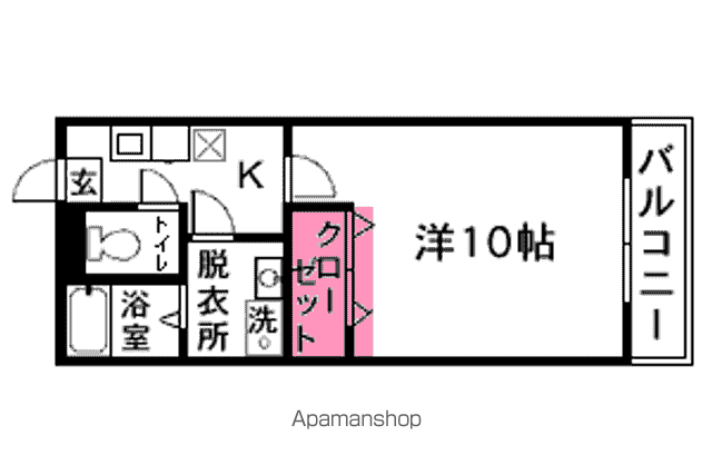 サンヒルズ長嶺(1K/2階)の間取り写真