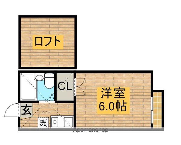 シャンブルKITANO1(1K/2階)の間取り写真