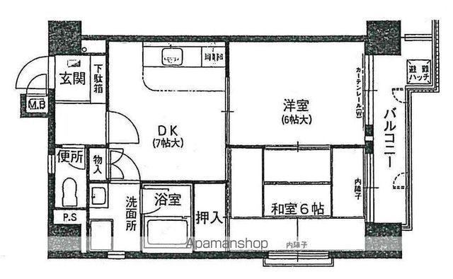 朝日プラザ赤坂Ⅱ(2DK/4階)の間取り写真