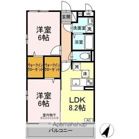 コンフォール瑞江3(2DK/1階)の間取り写真
