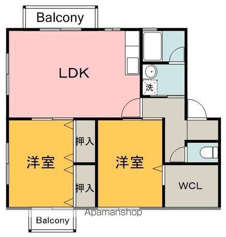 エスポワール(2LDK/1階)の間取り写真