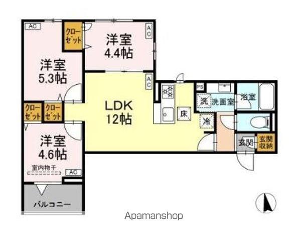 セレスティア岡本(3LDK/1階)の間取り写真