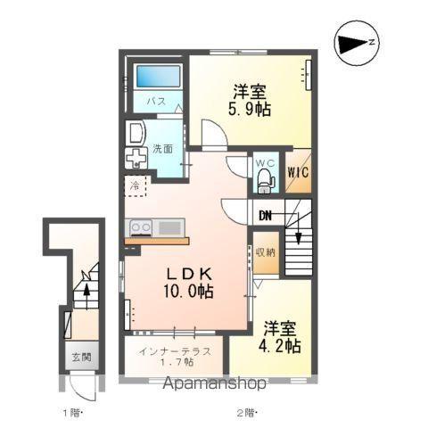 ウッドソレル(2LDK/2階)の間取り写真