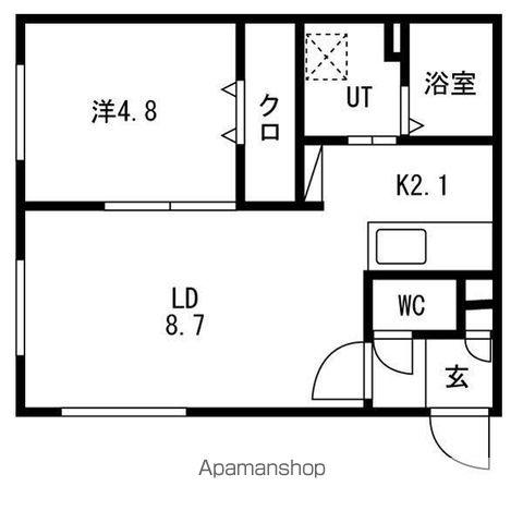 PROGRACE S19(1LDK/1階)の間取り写真