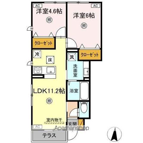 PREMIER COULEUR(2LDK/1階)の間取り写真