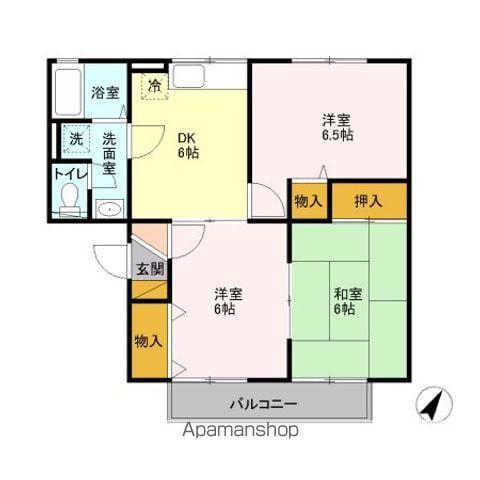 セジュール静III(3DK/2階)の間取り写真