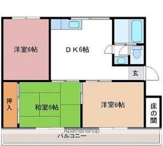 エアポートマンション(3DK/3階)の間取り写真