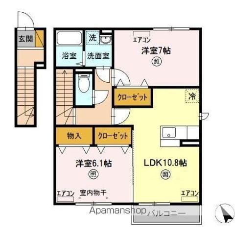 LIVING COURT(2LDK/2階)の間取り写真