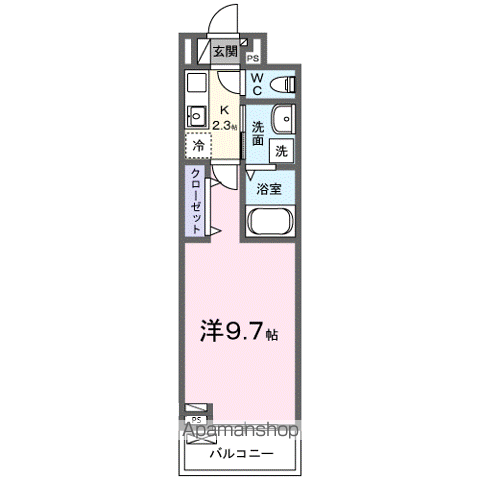 ジュネス エアリー(1K/2階)の間取り写真