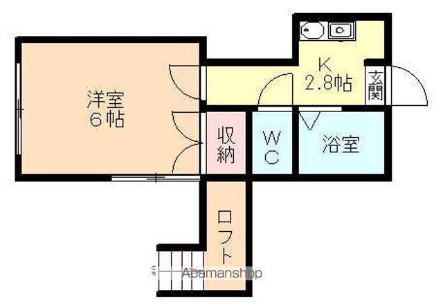 サントピア北代(1K/2階)の間取り写真