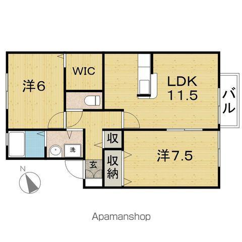 エルソネットⅡ(2LDK/1階)の間取り写真