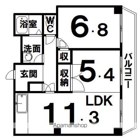 ホワイトパレス(2LDK/9階)の間取り写真