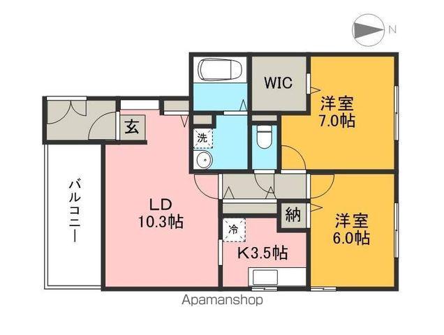 ハウスオブレインボーⅡ(2LDK/1階)の間取り写真