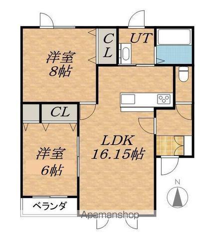 GEOⅡ(2LDK/3階)の間取り写真