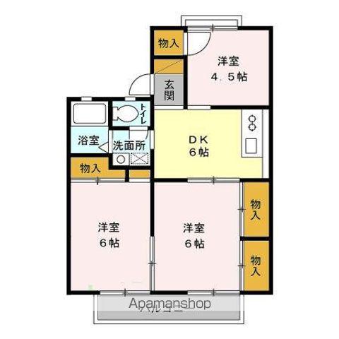 ハイツゆかり(3DK/2階)の間取り写真