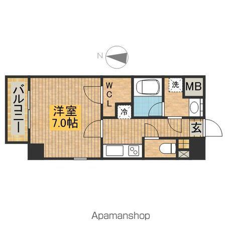 アイボリー(1K/6階)の間取り写真