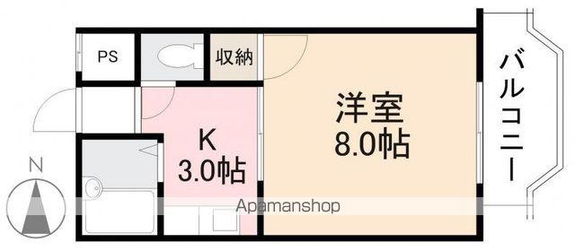 グリーンヒル第二(1K/2階)の間取り写真
