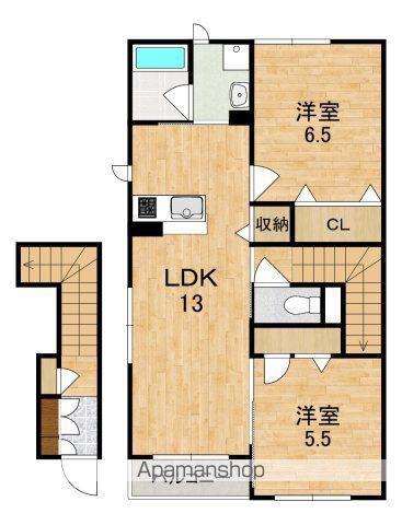 YAKUSI京 A(2LDK/2階)の間取り写真