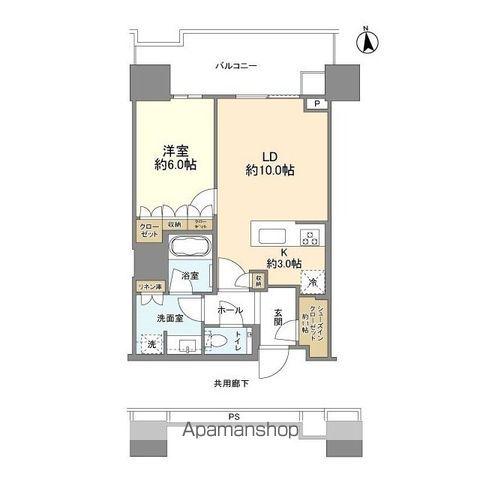 HARUMI FLAG SUN VILLAGE T棟(1LDK/19階)の間取り写真