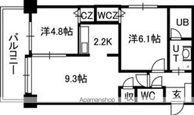 PRIME URBAN北3条通(2LDK/5階)の間取り写真