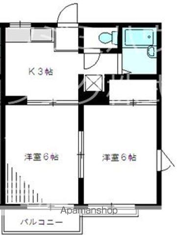 トムハイツA(2K/2階)の間取り写真