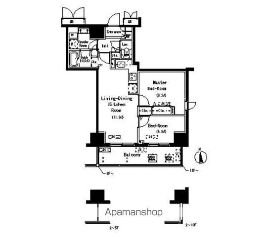 パークアクシス元浅草ステージ(2LDK/2階)の間取り写真