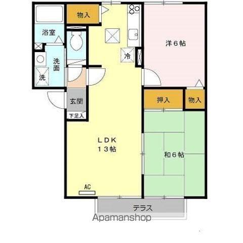清峯荘(2LDK/1階)の間取り写真