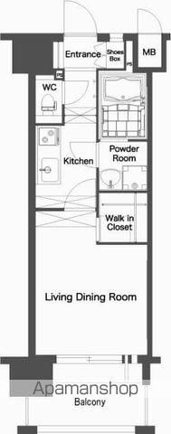 エンクレスト天神MERS(1K/4階)の間取り写真