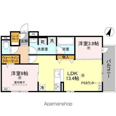 クラシスト苅田イースト(2LDK/1階)の間取り写真