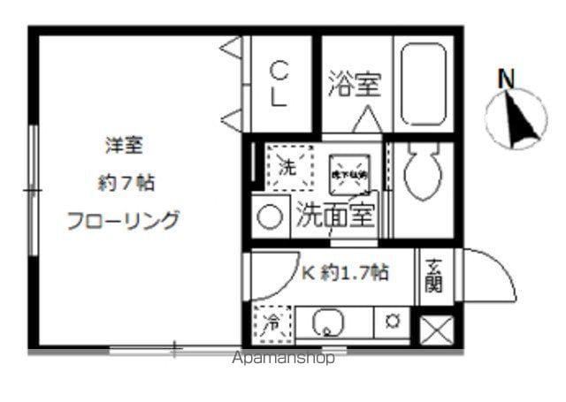 コロネード(1K/1階)の間取り写真