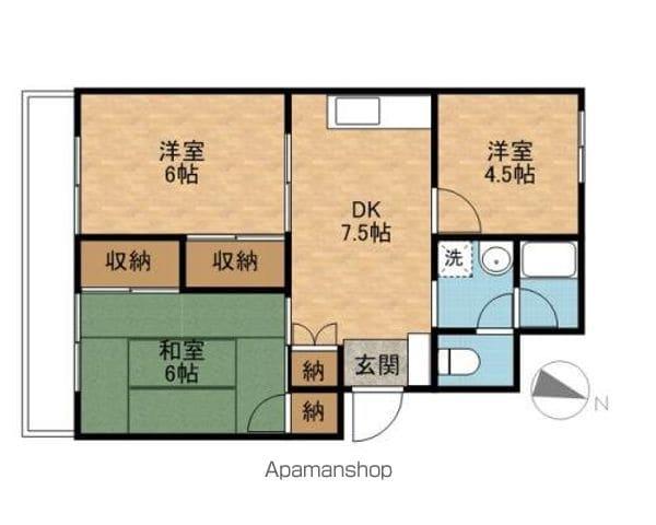 吉岡グリーンハイツ(3DK/3階)の間取り写真