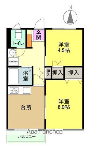 CODビル(2K/2階)の間取り写真