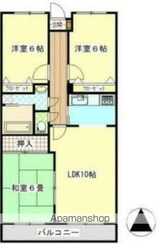 ドルフィン伏石(3LDK/3階)の間取り写真