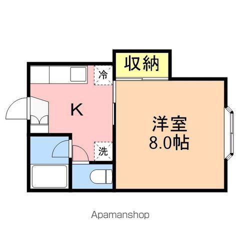 ハイツパッシフル1(1K/2階)の間取り写真