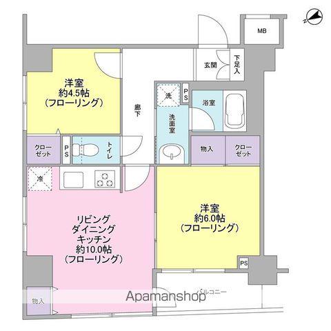 パートナーシップアパートメント(2LDK/10階)の間取り写真