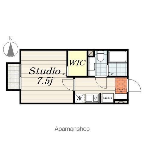カーサカルモ亥鼻(1K/2階)の間取り写真