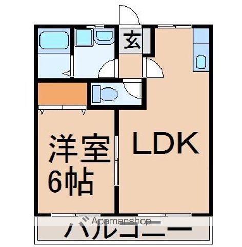 メゾン杉の木(1LDK/1階)の間取り写真