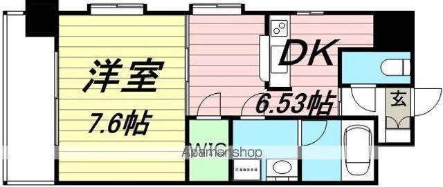 HILLSIDEVILLAGE(1DK/4階)の間取り写真