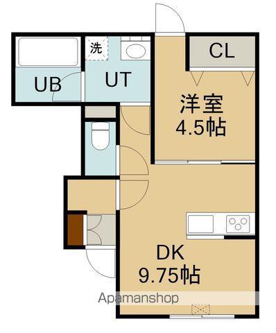 NORD41函館山(1DK/1階)の間取り写真