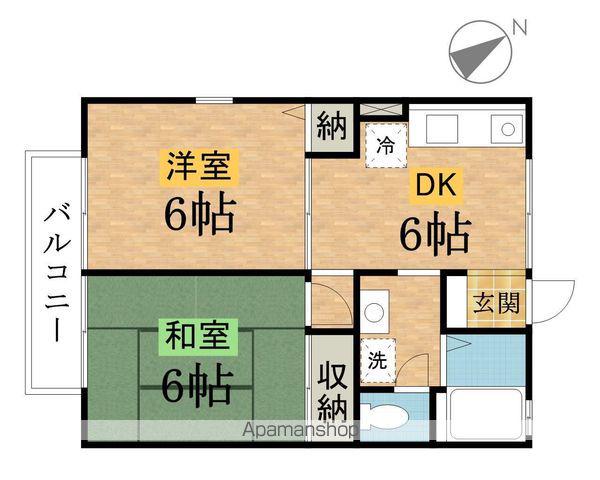 アムール(2DK/2階)の間取り写真