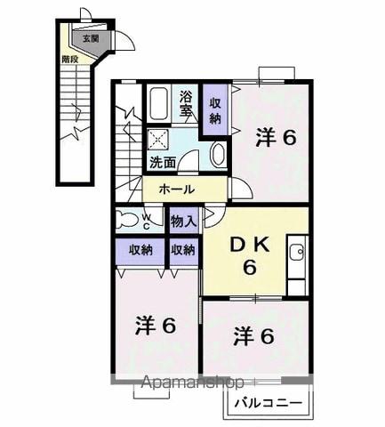 サンエステート(3DK/2階)の間取り写真