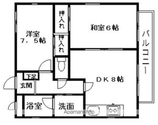 メゾンパークレット(2DK/3階)の間取り写真