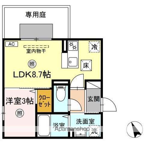 BRILLIA TWIN STAGEブリリア ツイン ステージ(1LDK/1階)の間取り写真